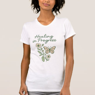T-shirt Guérison en cours - Papillon floral doux