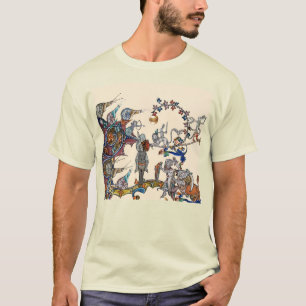 T-SHIRT GUERRE BESTIAIRE MÉDIÉVALE, CHEVALIERS, CRÈME D