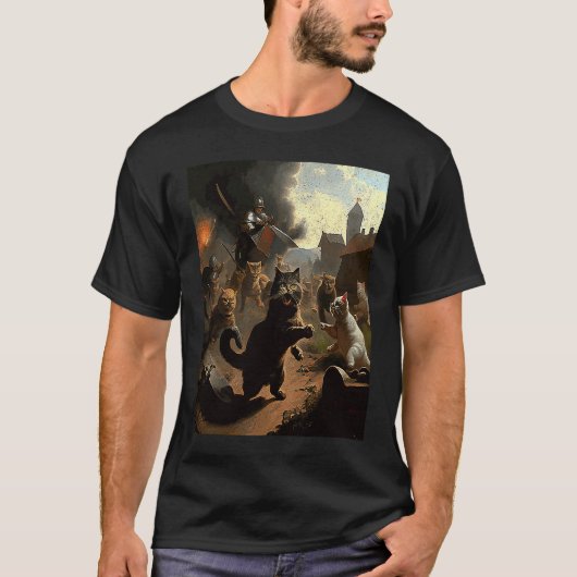 T-shirt Guerre d'attaque de chat (Devant)