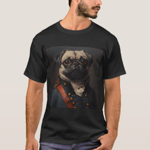 T-shirt Guerre de Sécession Pug - Joli Pug Commandant Mili
