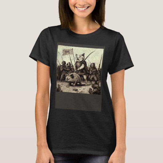 T-shirt Guerre du cochon chat (Devant)