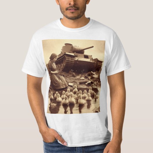 T-shirt Guerre - Vintage Surreal Peace Art (Devant)