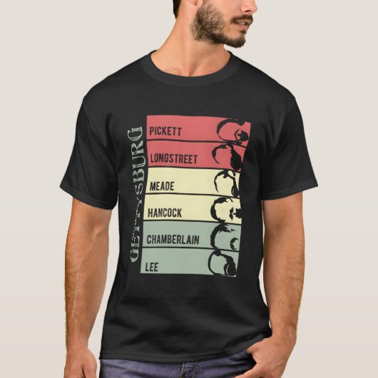 T-shirt Guerres Civiles Portes Gettysburg Beard Old School (Devant)
