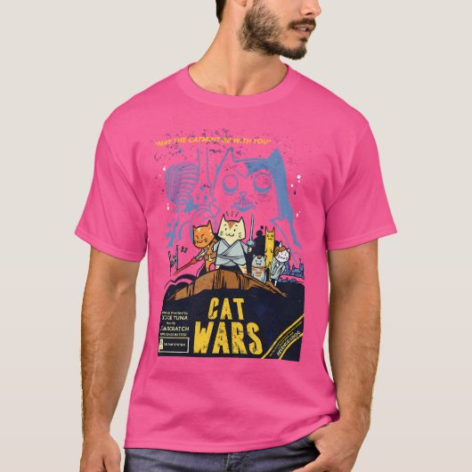 T-shirt Guerres de chat Lightsaber (Devant)