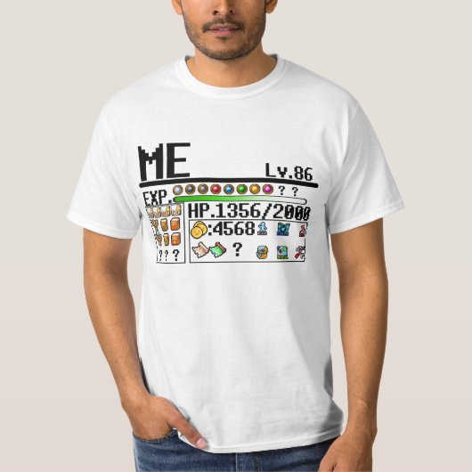 T-shirt guerrier à 8 bits (Devant)