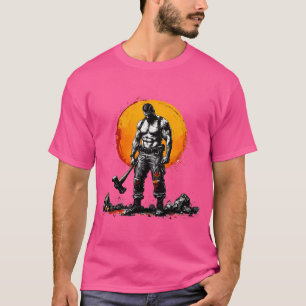 T-shirt guerrier barbare médiéval imaginaire hummer force