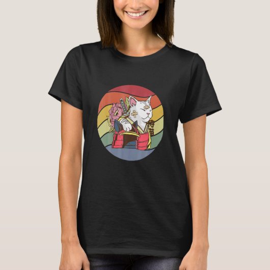 T-shirt Guerrier Chat Samouraï (Devant)