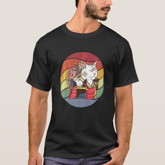 T-shirt Guerrier Chat Samouraï (Devant)