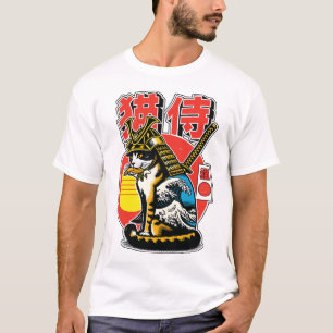 T-shirt Guerrier Chat Samouraï – Tatouage Audacieux de Vag