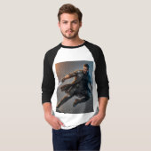 T-shirt Guerrier d'action épique (Devant entier)