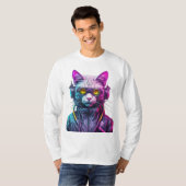 T-shirt Guerrier de chat Cyberpunk (Devant entier)