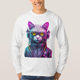 T-shirt Guerrier de chat Cyberpunk