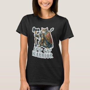 T-shirt Guerrier de chat épique amateur de chat rôle amusa