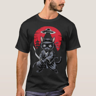 T-shirt Guerrier de chat ninja samouraï Ufo anime japonais