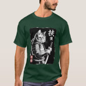 T-shirt Guerrier de chat Samurai avec épée katana - Japona (Devant)