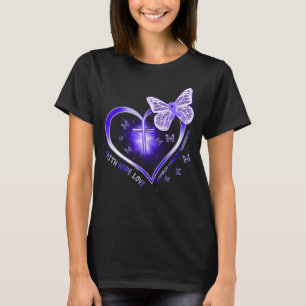 T-shirt guerrier de don croisé du coeur du cancer de l'es