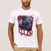 T-shirt Guerrier de Godzilla Samurai dans l'armure de Samu (Devant)