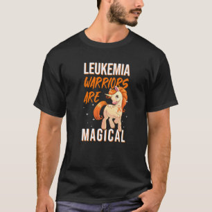 T-shirt Guerrier de la leucémie Licorne magique Ruban oran