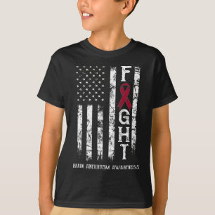 T-shirt Guerrier de l'anévrisme cérébral Drapeau américain
