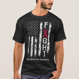 T-shirt Guerrier de l'anévrisme cérébral Drapeau américain
