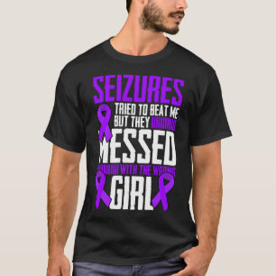 T-shirt Guerrier de l'épilepsie de la fille courageuse dis