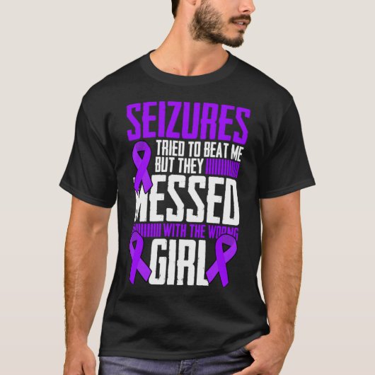 T-shirt Guerrier de l'épilepsie de la fille courageuse dis (Devant)