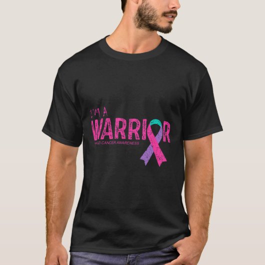T-shirt Guerrier de sensibilisation au cancer (Devant)