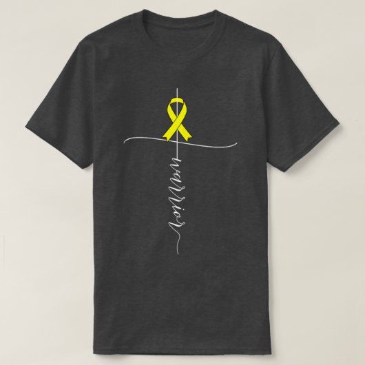 T-shirt Guerrier de sensibilisation au cancer de l'os Ribb (Design devant)