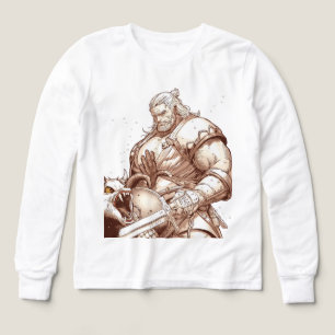 T-shirt Guerrier debout sur un monstre
