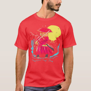 T-shirt Guerrier du chat de position épée Samurai (2)