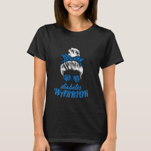T-shirt Guerrier du diabète T1d Messy Bun Cheveux Diabète 