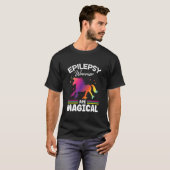 T-shirt Guerrier épileptique et épilepsie au ruban pourpre (Devant entier)
