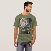 T-shirt Guerrier épique de chat blindé (Devant entier)