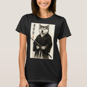 T-shirt Guerrier japonais esthétique traditionnel Sumi-e