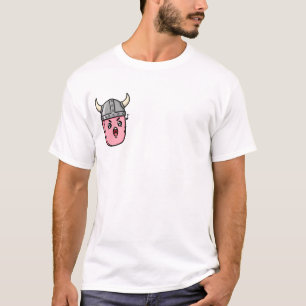 T-shirt Guerrier operatique en haricot rose portant un cas