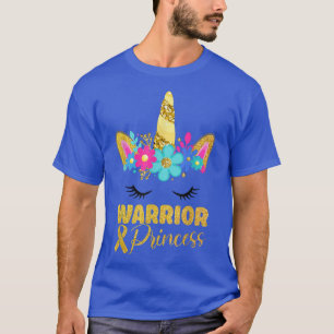 T-shirt Guerrier Princesse Enfance Cancer Jaune Ruban Un