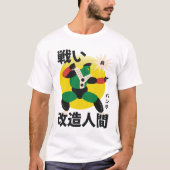 T-shirt Guerrier robotique japonais vert (Devant)