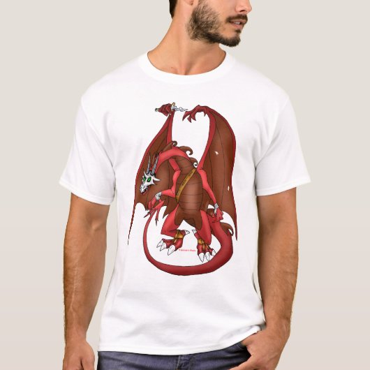 T-shirt Guerrier rouge de dragon (Devant)