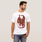 T-shirt Guerrier rouge de dragon (Devant entier)