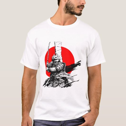 T-shirt guerrier samouraï avec épée (Devant)