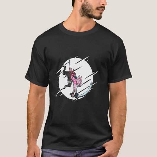 T-shirt Guerrier Samouraï Chat Sphynx (Devant)
