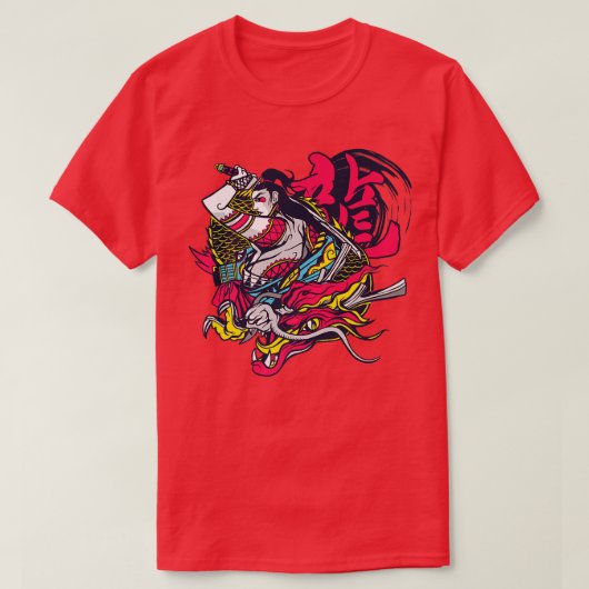 T-shirt Guerrier samouraï et dragon (Design devant)