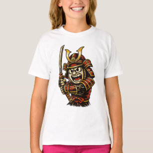 T-shirt Guerrier Samouraï Japonais Armure Rouge Art de Des
