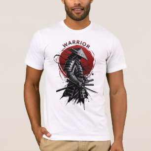 T-shirt Guerrier Samouraï Soleil Levant Style Encre Japona
