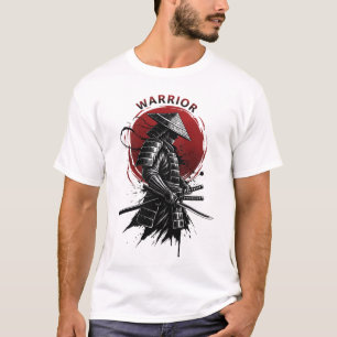 T-shirt Guerrier Samouraï Soleil Levant Style Encre Japona