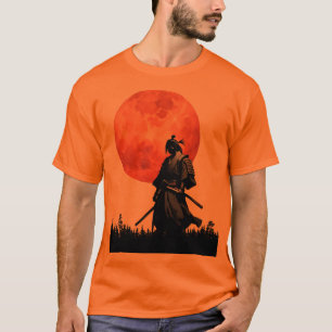 T-shirt Guerrier Samouraï Sous la Lune Rouge
