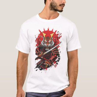 T-shirt Guerrier Tigre Samouraï Art Vectoriel Gras