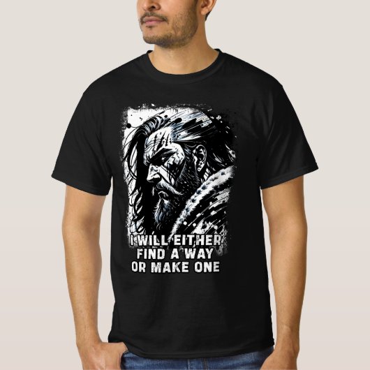 T-shirt Guerrier viking Norse Mythologie Mots puissants (Devant)