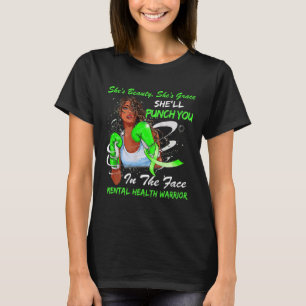 T-shirt Guerrière de la santé, elle vous punira femme noir