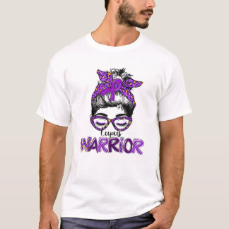 T-shirt Guerrière de sensibilisation au Lupus Messy Bun Wo